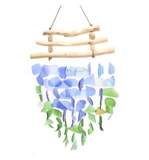 Carillón de vidrio reciclado - Azul y verde