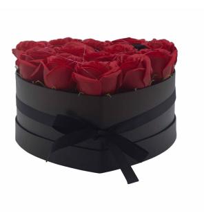 Caja de Regalo - Flor de Jabón 13 Rosas rojo - corazon