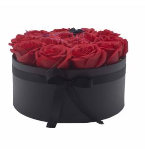 Caja de Regalo - Flor de Jabón 14 Rosas rojo - ronda