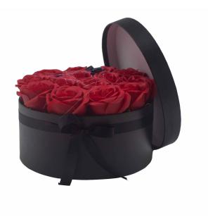 Caja de Regalo - Flor de Jabón 14 Rosas rojo - ronda