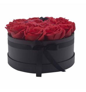 Caja de Regalo - Flor de Jabón 14 Rosas rojo - ronda