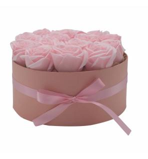 Caja de Regalo - Flor de Jabón 14 Rosas Rosas - ronda