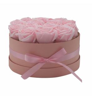 Caja de Regalo - Flor de Jabón 14 Rosas Rosas - ronda