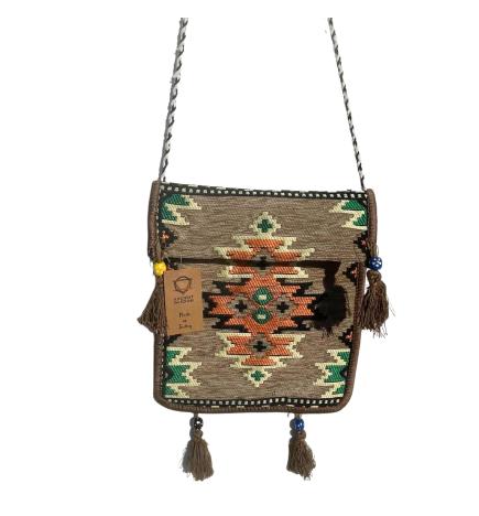 Bolso bandolera de festival Kilim beige