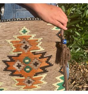 Bolso bandolera de festival Kilim beige