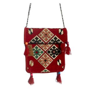 Bolso bandolera rojo Kilim Festival