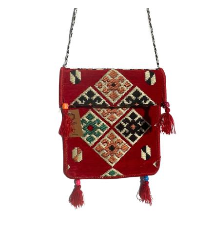 Bolso bandolera rojo Kilim Festival