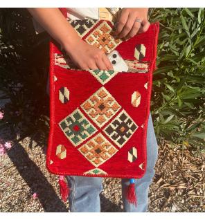 Bolso bandolera rojo Kilim Festival