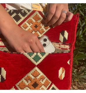 Bolso bandolera rojo Kilim Festival