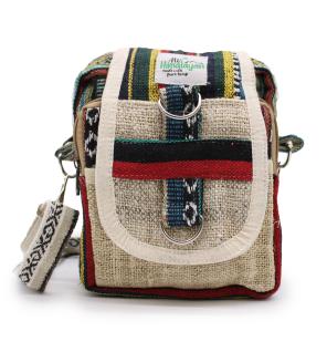 Bolsa de viaje Body-Cross de cáñamo natural y Jhari