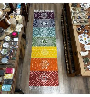 Alfombra de Yoga 100% Algodón - 60x200cm - 7 Chakras