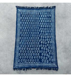 Manta índigo hecha a mano - 170x120cm - Flor de Chhota