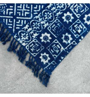 Manta índigo hecha a mano - 170x120cm - Desi Stripes