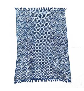 Manta índigo hecha a mano - 170x120cm - Namoona Waves