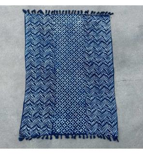 Manta índigo hecha a mano - 170x120cm - Namoona Waves