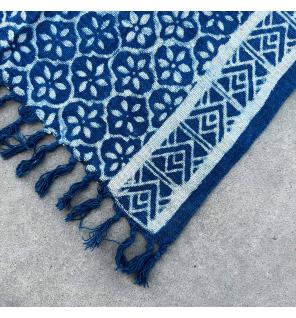 Camino de mesa índigo hecho a mano - 170x60cm - Madjid Tiles