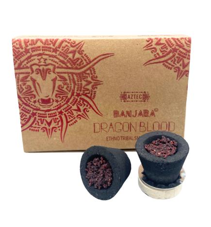 Caja de 6 copas de Resina Banjara - Dragons Blood