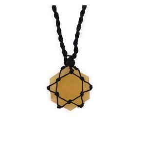 Colgante hexagonal de piedras preciosas entrelazada - Cuarzo amarillo