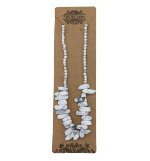 Collar de gemas Longstone - Jaspe blanco