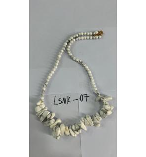 Collar de gemas Longstone - Jaspe blanco