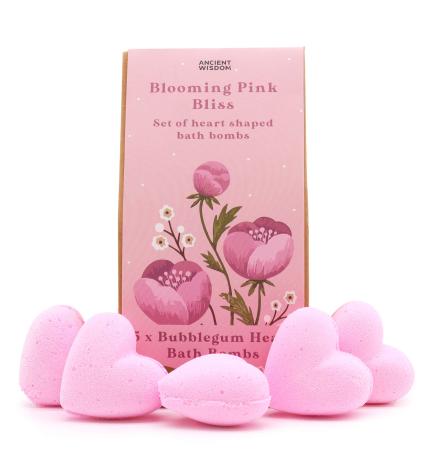 Set de Bombas de Baño de Corazón-Felicidad Rosa Florecente