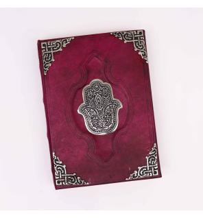 Libro Bronceado Rojo - Decoracion Hamsa de zinc con bordes de cubierta