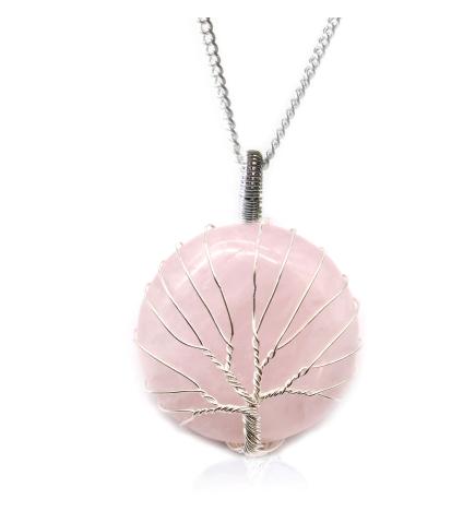 Collar Árbol de la Vida - Cuarzo Rosa