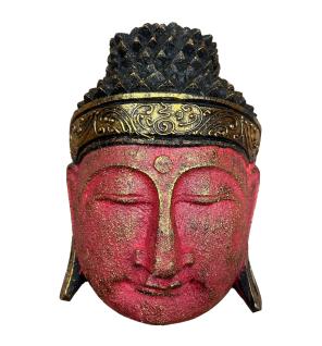 Decoración para el hogar Cabeza de Buda - 25cm - Rojo Brillante