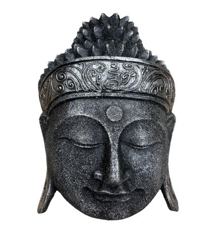 Decoración para el hogar Cabeza de Buda - 25cm - Plateado Brillante