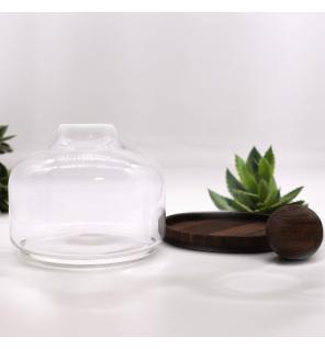 Terario Ex-Grande en Madera de Tung Oscuracon Tapa de Bola - 23x23cm