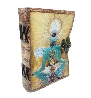 Cuaderno de Cuero - Buda 7 Chakras - 12,5x17,5cm