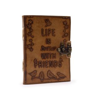 Diario de Piel - La vida es mejor con amigos - 12,5x17,5cm