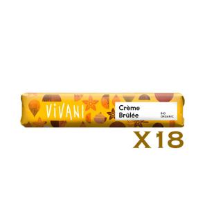 Barrita de chocolate con leche y creme brulee bio 40g (caja 18 unds) Vivani