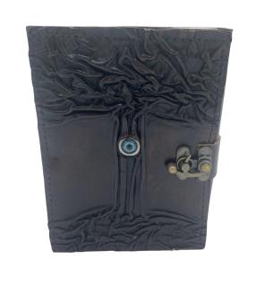 Cuaderno Marrón Oscuro Ojo Maligno con Bordes Desgastados