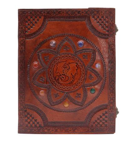 Cuaderno de Tumbas Grande - Piedras Chakras Mandala del Dragón