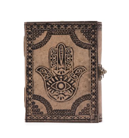 Cuaderno Esotérico Hamsa - Vintage con Borde de Costura