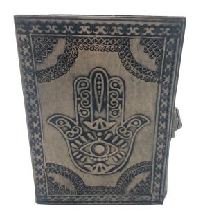 Cuaderno Esotérico Hamsa - Vintage con Borde de Costura