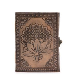 Cuaderno Esotérico Mandala Loto - Vintage con Borde de Costura