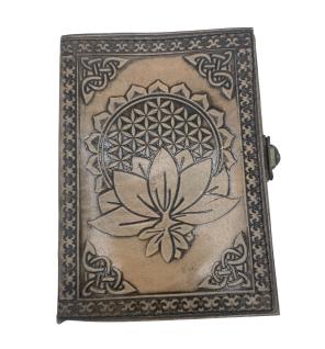 Cuaderno Esotérico Mandala Loto - Vintage con Borde de Costura