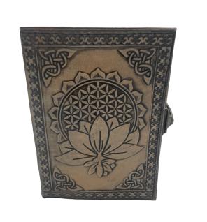 Cuaderno Esotérico Mandala Loto - Vintage con Borde de Costura