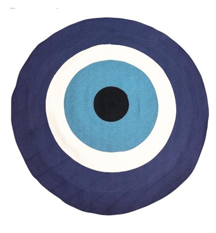 Alfombra mal de ojo de cuerda de algodón 150cm