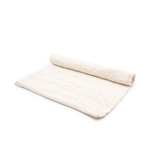 Alfombra india pequeña de algodón tejida a mano - 50x90cm - Crema