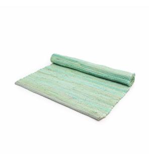 Alfombra india pequeña de algodón tejida a mano - 50x90cm - Verde