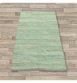 Alfombra india pequeña de algodón tejida a mano - 50x90cm - Verde