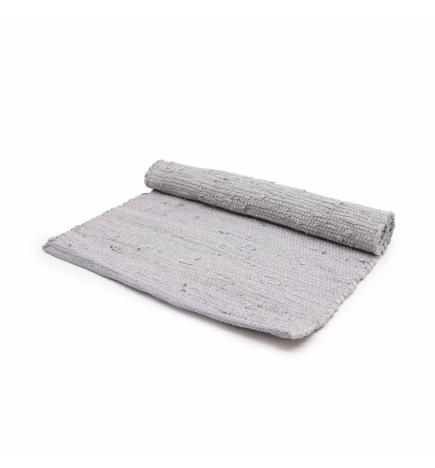 Alfombra india pequeña de algodón tejida a mano - 50x90cm - Gris