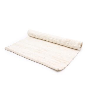 Alfombra India mediana de algodón tejida a mani - 90x150cm - Crema