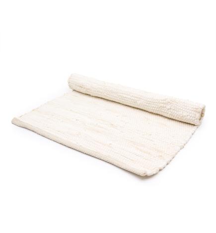Alfombra India mediana de algodón tejida a mani - 90x150cm - Crema