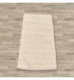 Alfombra India mediana de algodón tejida a mani - 90x150cm - Crema