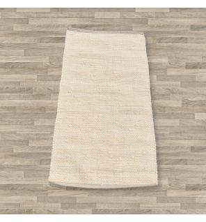 Alfombra India grande de algodón tejida a mano - 130x170cm - Crema