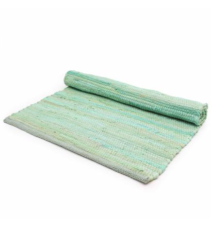 Alfombra India grande de algodón tejida a mano - 130x170cm - Verde